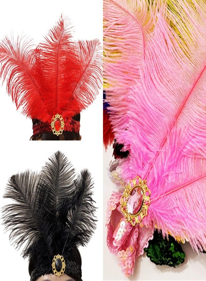 XKTEI 2pcs Sequins Feather Headpiece,1920s Flapper Headband,Mardi Gras Carnival Party Headwear Costume Accessory Women Headdress (Purple-A) - Image 5